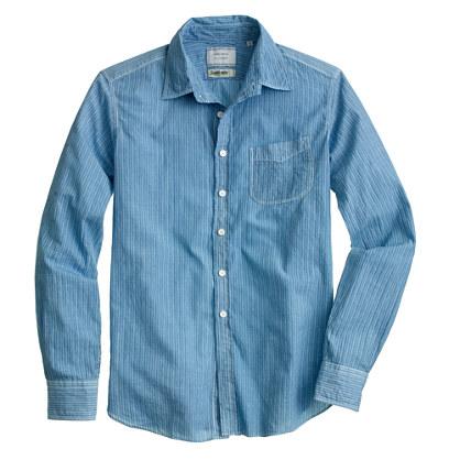 J.Crew United Arrows&trade; for J.Crew overdyed indigo shirt in vintage stripe