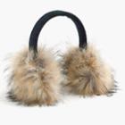 J.Crew Faux-fur earmuffs with Black Watch lining