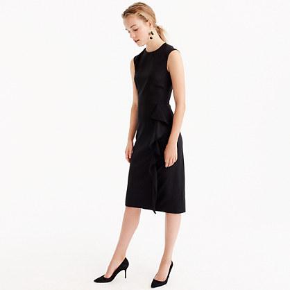 J.Crew Ruffled sheath dress in Super 120s wool