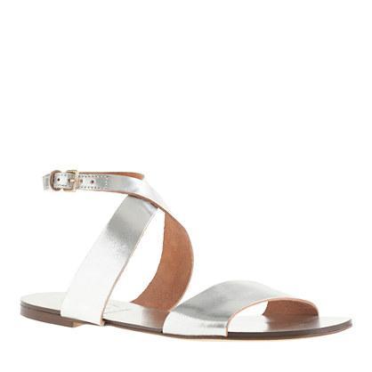J.Crew Callie metallic sandals