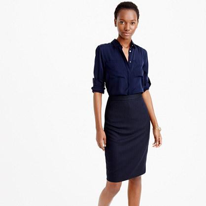 J.Crew Pencil skirt in pinstripe Super 120s wool