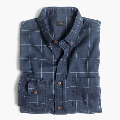 J.Crew Tall brushed twill shirt in windowpane