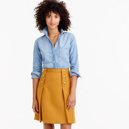 J.Crew Petite sailor skirt in double-serge wool