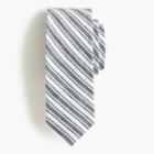 J.Crew Irish linen-cotton tie in navy stripe