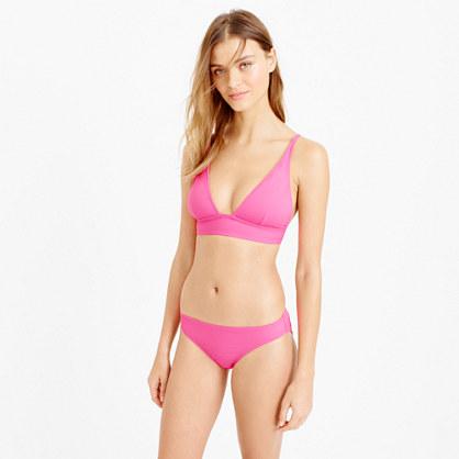 J.Crew Plunge V-neck bikini top in Italian matte