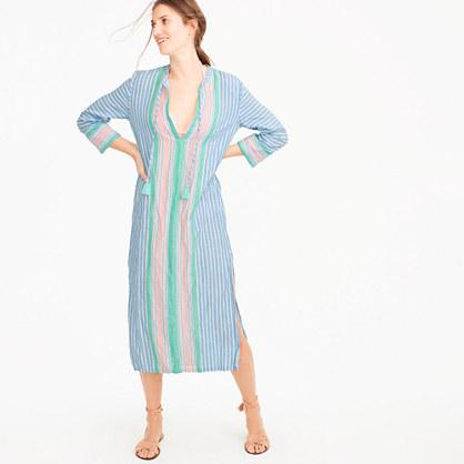 J.Crew Linen caftan in vintage stripe