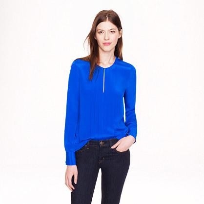 J.Crew Pleated silk crepe blouse