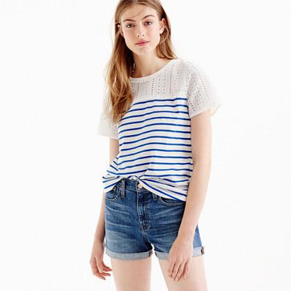 J.Crew Eyelet striped T-shirt