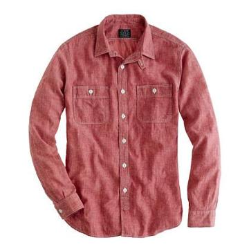 J.Crew Red selvedge chambray utility shirt