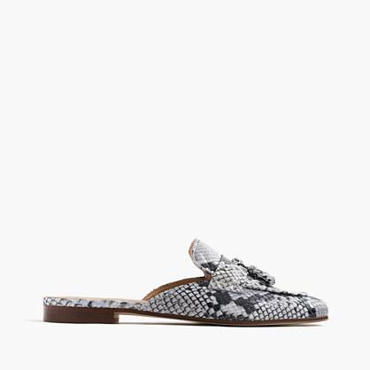 J.Crew Charlie slides in snakeskin-printed leather