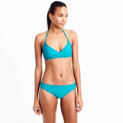 J.Crew Wrap-front halter bikini top