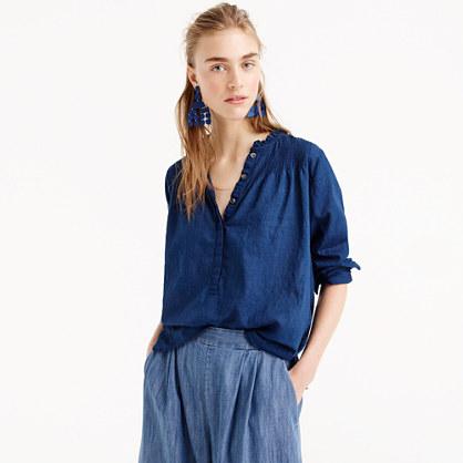 J.Crew Gathered popover shirt