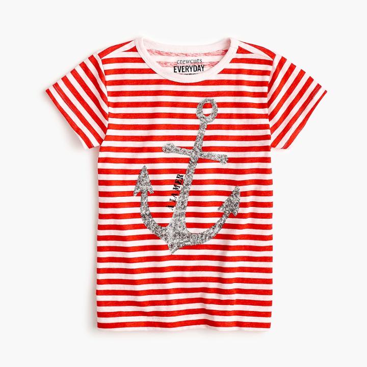 J.Crew Girls' sparkly anchor T-shirt