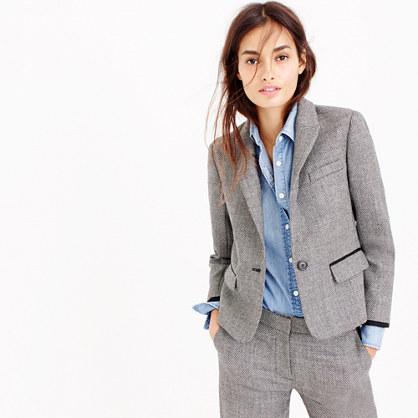 J.Crew Single-button blazer in mini-dot wool