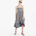 J.Crew Tall puckered gingham dress with eyelet trim