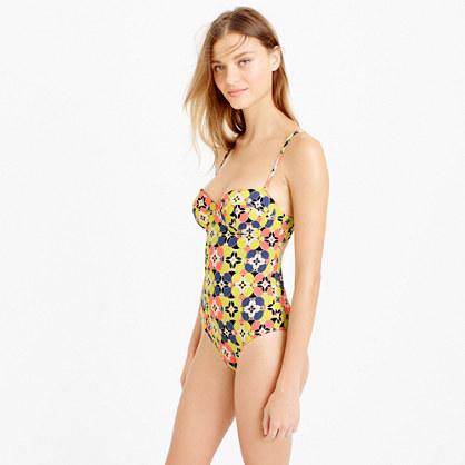 J.Crew Underwire low-back one-piece swimsuit in kaleidoscopic floral