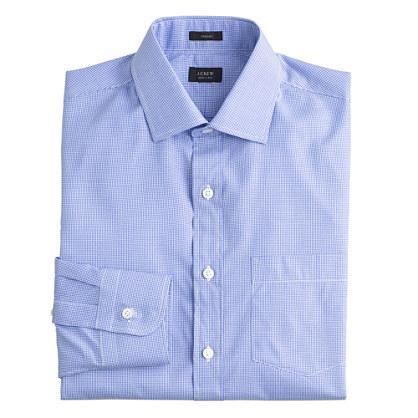 J.Crew Crosby dress shirt in blue microgingham