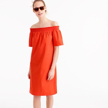 J.Crew Off-the-shoulder dress in cotton poplin