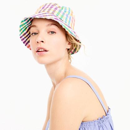 J.Crew Bucket hat in rainbow gingham