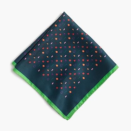 J.Crew Paul Feig™ for J.Crew silk pocket square in eclectic print