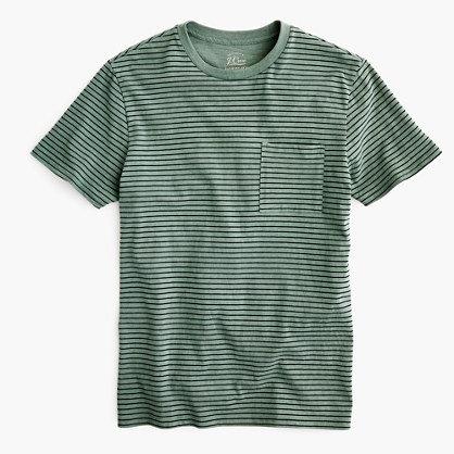 J.Crew Garment-dyed T-shirt in green stripe