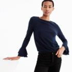 J.Crew Boatneck ruffle-sleeve sweater in everyday cashmere