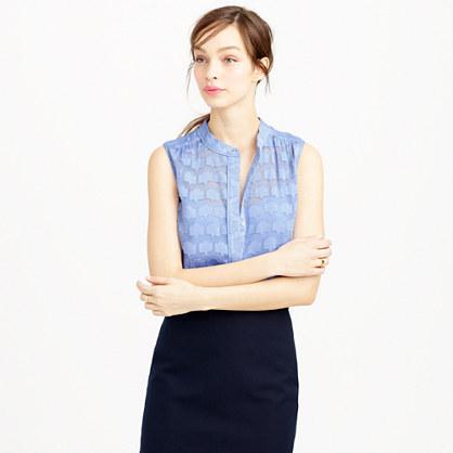 J.Crew Geo clip jacquard shell