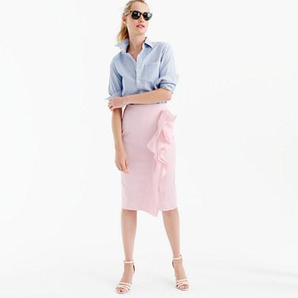 J.Crew Ruffle skirt in striped poplin
