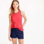 J.Crew Faux-leather scalloped trim tank