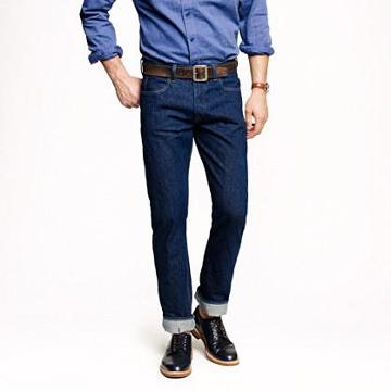 J.Crew Wallace & Barnes slim selvedge jean in White Oak Cone Denim with rinsed wash