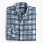 J.Crew End-on-end linen-cotton shirt in navy plaid