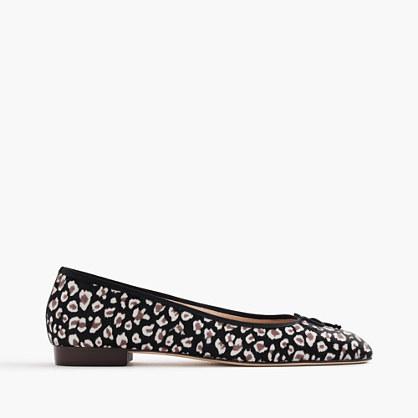 J.Crew Kiki leopard calf hair ballet flats