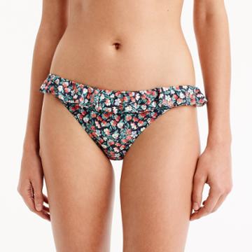 J.Crew Ruffle hipster bikini bottom in Liberty Sarah floral