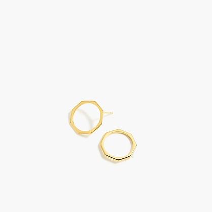 J.Crew Demi-fine 14k gold-plated hexagon earrings