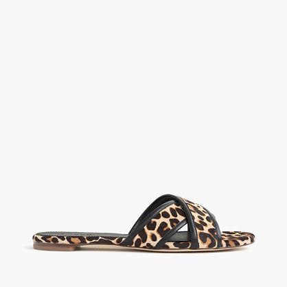 J.Crew Leopard Cora crisscross sandals