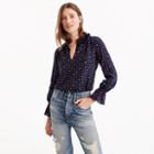 J.Crew TallRuffle top in lips print
