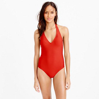 J.Crew Long torso halter one-piece swimsuit