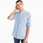 J.Crew Band-collar shirt in stretch chambray