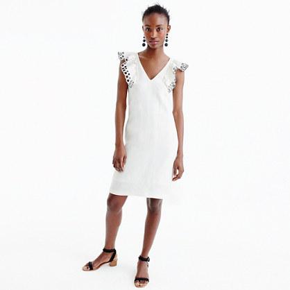 J.Crew Ruffle-shoulder sheath dress