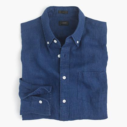 J.Crew Slim indigo linen shirt