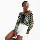 J.Crew Off-the-shoulder top in Ratti&reg; graphic diamond