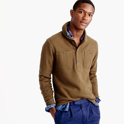 J.Crew Wallace & Barnes lightweight fleece shawl henley pullover