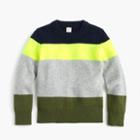 J.Crew Boys' neon-striped crewneck sweater