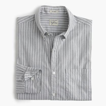 J.Crew Secret Wash heather poplin shirt in ash stripe