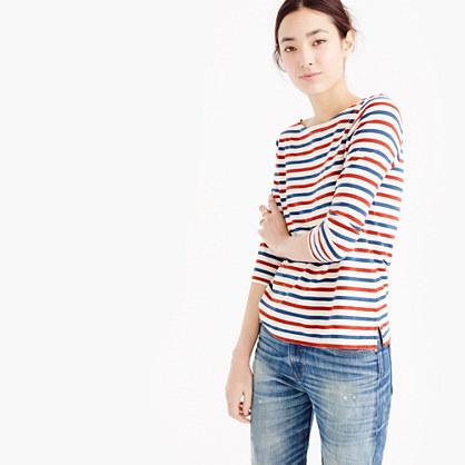 J.Crew Boatneck T-shirt in multicolor stripe