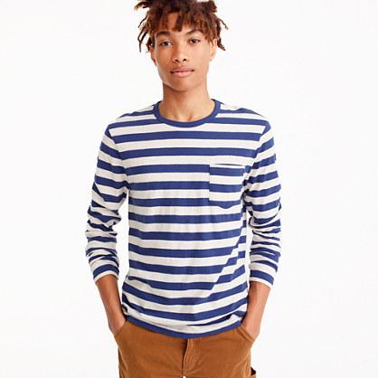 J.Crew Slub jersey long-sleeve T-shirt in blue stripe