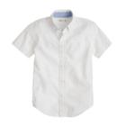 J.Crew Boys' Secret Wash short-sleeve shirt in white poplin