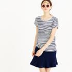 J.Crew Striped pocket T-shirt with metallic trim