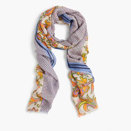 J.Crew Floral foulard wool-blend scarf