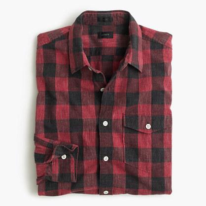 J.Crew Heathered slub cotton shirt in buffalo check